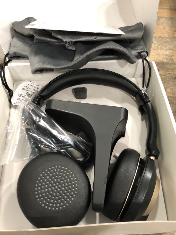 Photo 1 of Bluetooth Headset, Wireless Headset with Microphone for PC, Wireless Headphones with Mic Noise Cancelling/Mute/Charging Dock/USB Dongle, 45hrs|Dual Connect for Computer Cell Phones Ms Teams Skype Zoom Rose Gold/Black