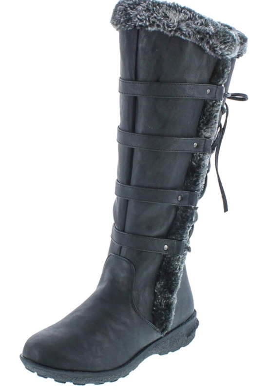 Photo 1 of Forever Link Women's Klein-70 Closed Round Toe Buckle Slouch Flat Heel Mid-Calf Boot
Size 10