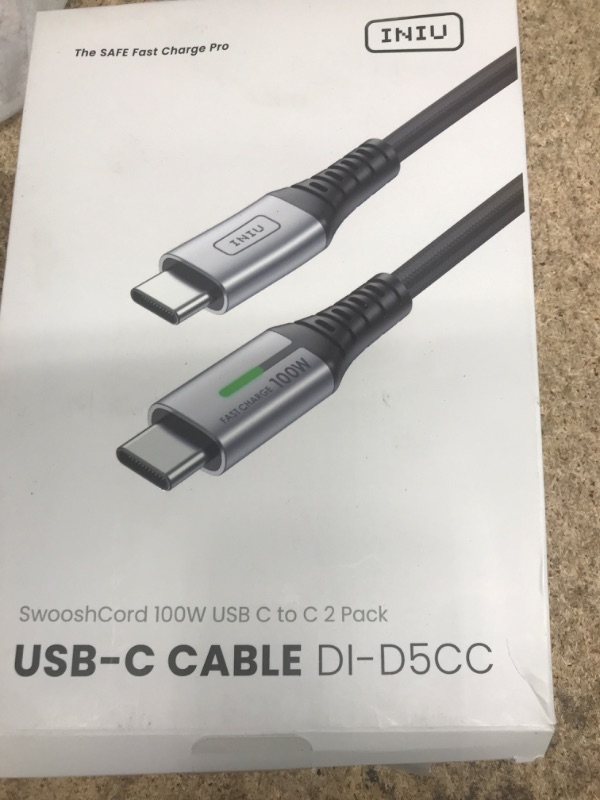 Photo 2 of INIU USB C to USB C Cable, 100W [2-Pack 6.6ft]