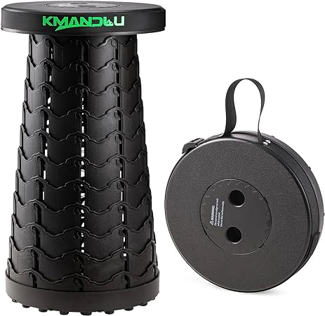 Photo 1 of KMANDLU Upgraded Camping Folding Stool for Adults, Telescoping Foldable Stool for Camping Fishing Hiking Travel BBQ, Lightweight Collapsible Chair Max Load 405 lbs