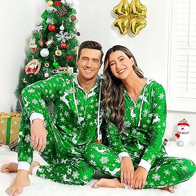 Photo 1 of Christmas Pajamas for Family Onesies Matching Christmas Onesie for Couples Pajamas Women Christmas Pjs MENS ONLY (SIZE MEDIUM)