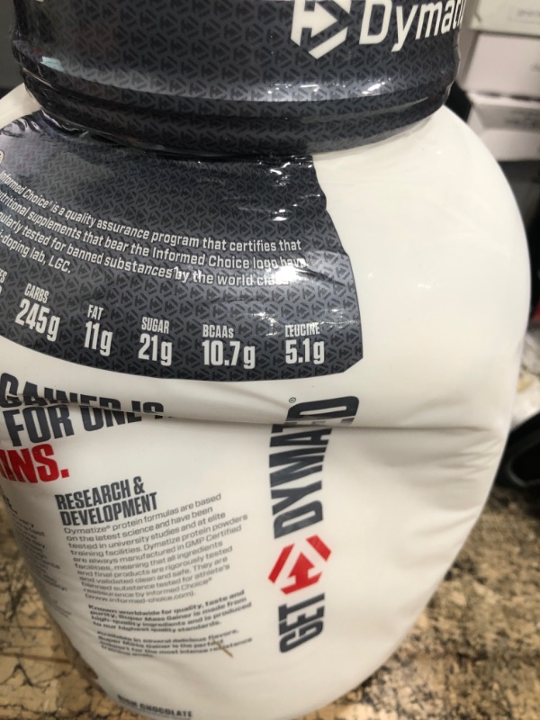 Photo 2 of **EXPIRES 05/2024**NON REFUNDABLE**
Dymatize Super Mass Gainer Protein Powder, 1280 Calories & 52g Protein, 10.7g BCAAs, 6 lbs Chocolate