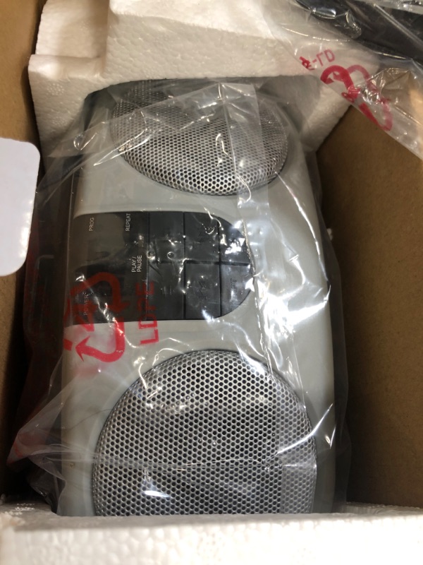 Photo 1 of Sylvania SRCD243 Portable CD Player with AM/FM Radio, Boombox (Silver)