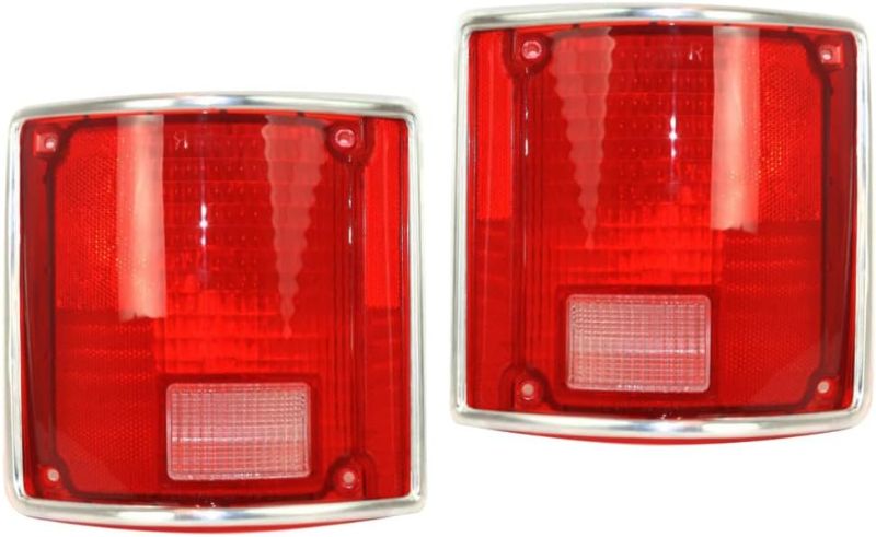 Photo 1 of For 1973-1991 Chevy Blazer Pair Rear Tail Lights Driver and Passenger Side w/Chrome Trim GM2800122 GM2801122 - replaces 5968329 5968330