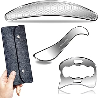 Photo 2 of BYYDDIY 3 in 1 Stainless Steel Muscle Scraper Tools Set,Scraping Massage Tools for Physical Therapy,Derma Edge Massage Tool & GuaSha Massage Scraper Tool Style:S+D+C