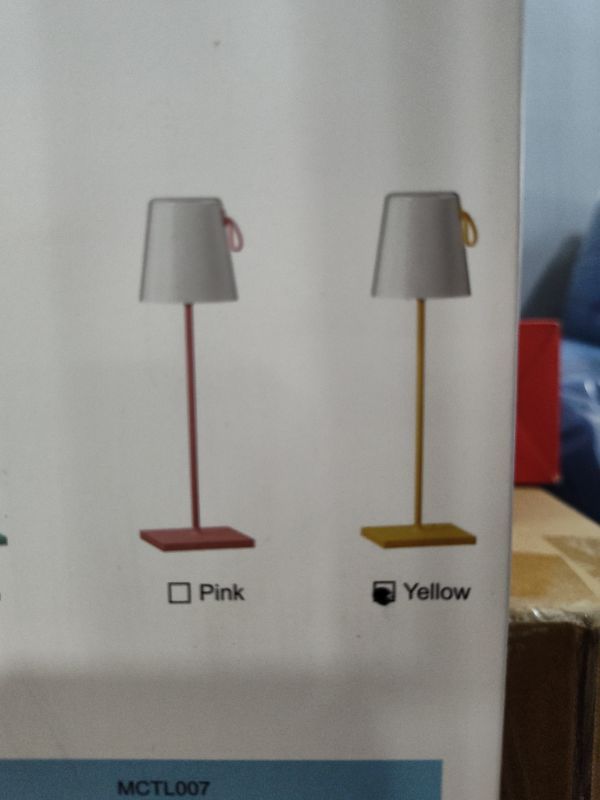 Photo 1 of *YELLOW* FLORNIA RGB Cordless Table Lamp, Rechargeable Battery Operated Table Light, Portable LED Desk Lamp, 1600 Colors & Adjustable Brightness Night Lamp for Outside/Patio/Restaurant/Home (IP44)