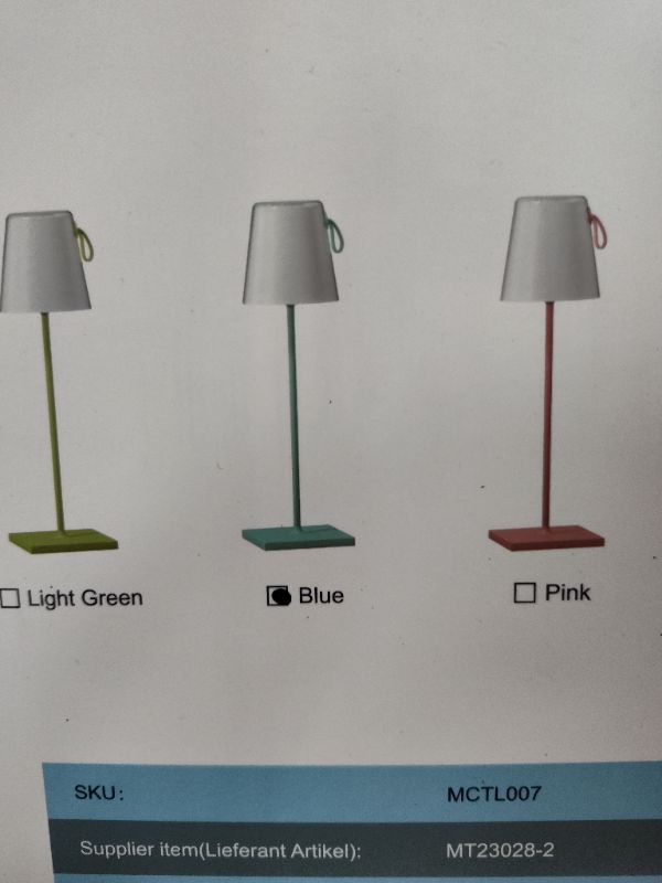 Photo 1 of *BLUE* FLORNIA RGB Cordless Table Lamp, Rechargeable Battery Operated Table Light, Portable LED Desk Lamp, 1600 Colors & Adjustable Brightness Night Lamp for Outside/Patio/Restaurant/Home (IP44)