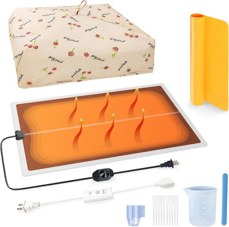 Photo 1 of 26pcs Resin Heating Mat Kit: Epoxy Resin Curing Machine for Resin Molds Shorten Curing Time Epoxy Resin Kit for Crafts w/ Resin Drying Mat Silicone Mat Cover Timer Resin Supplies for DIY Lovers