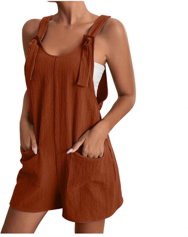 Photo 1 of Dressy Casual Sleeveless Romper Boho Suspenders Jumpsuit with Pocket