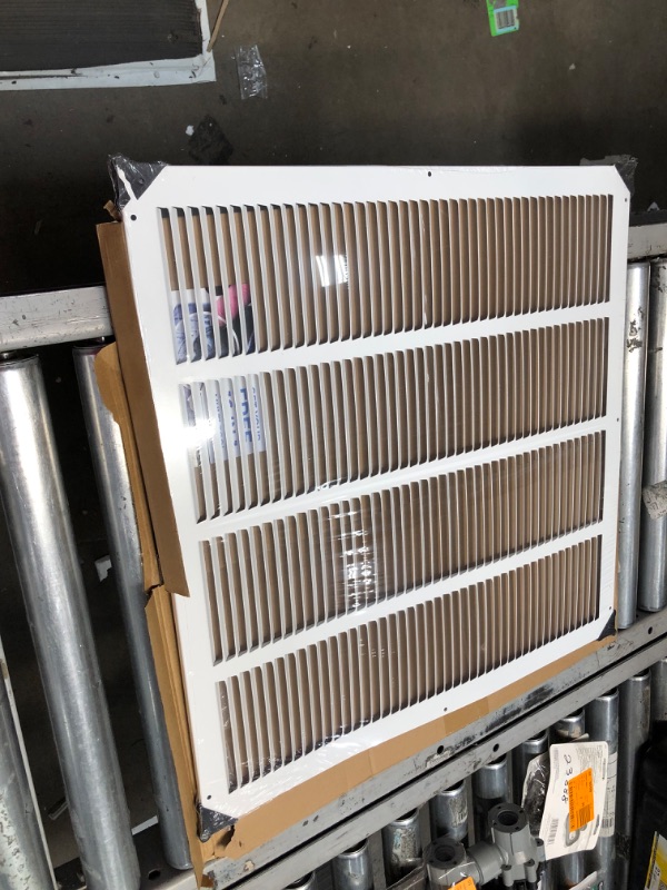 Photo 2 of 22" x 22" Return Air Grille - Sidewall and Ceiling - HVAC Vent Duct Cover Diffuser - [White] [Outer Dimensions: 23.75w X 23.75"h]
