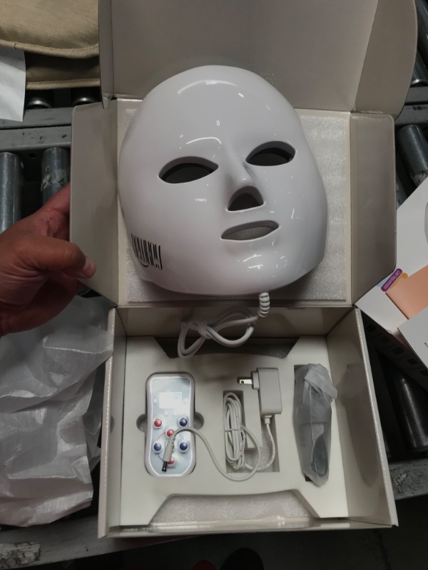 Photo 3 of **UNKNOWN IF FUNCTIONAL UNTESTED** NEWKEY Blue Light Therapy for Acne,7 Colors LED Face Mask Light Therapy, Blue Red Light Therapy Mask for Wrinkle Acne - Photon Skin Care Beauty Mask
