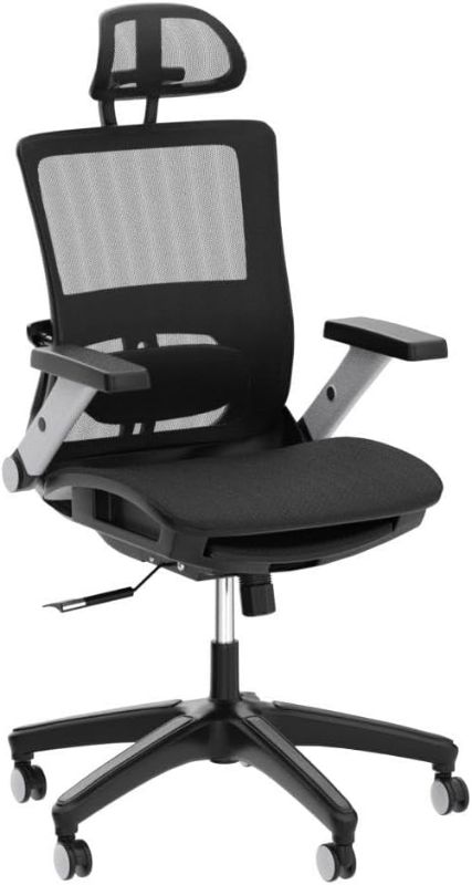 Photo 1 of Marsail Ergonomic Office Chair with Headrest Mesh Office Computer Desk Chair with Adjustable Lumbar Support Rolling Work Swivel Task Chairs with Wheel 3D...
