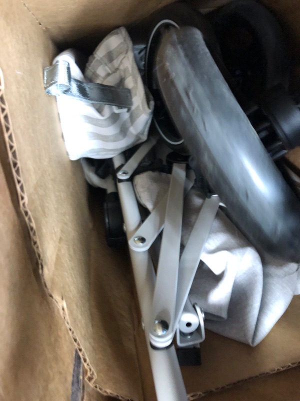 Photo 1 of babyGap by Delta Children Classic Stroller - Greenguard Gold Certified - Lightweight Stroller with Recline, Extendable Sun Visors & Compact Fold - Made with Sustainable Materials, Grey Stripes