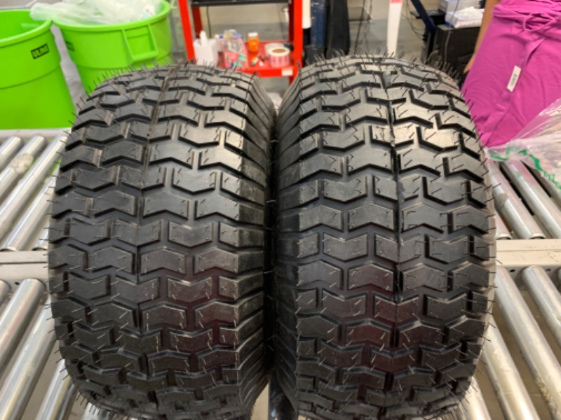 Photo 3 of 2PCS 20x8.00-8 Lawn Mower Tires with Rim,20x8x8 Lawn Tractor Tires,20x8.00-8nhs Tires for Lawn Garden Tractors,4 Ply Tubeless,3.5" Offset Hub,3/4" Bushing with 3/16" Keyway,965lbs Capacity 20x8.00-8 Tires with Rim