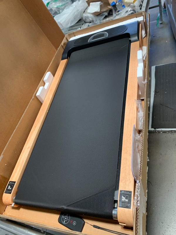 Photo 2 of ***NONREFUNDABLE - NOT FUNCTIONAL - FOR PARTS ONLY - SEE COMMENTS***
Walking Pad, Under Desk Treadmill with High Sound Quality Speaker, Exquisite Wood Treadmills for Home Small, Max 300LBS Capacity, Installation-Free with LED Light Strap Display