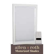 Photo 1 of allen + roth 35-in x 72-in White Blackout Cordless Motorized Cellular Shade Polyester | 78626
