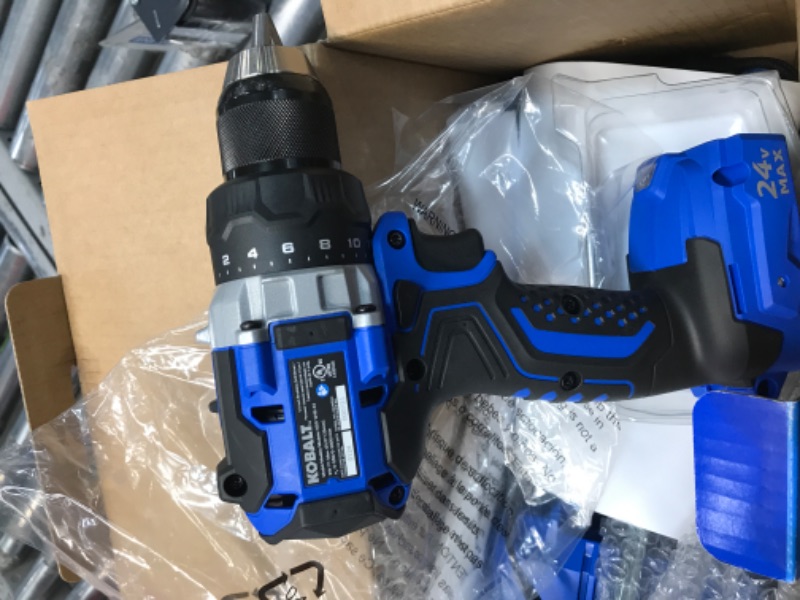 Photo 3 of Kobalt Next-Gen 24-volt 1/2-in Metal Ratcheting Brushless Cordless Drill (1-Battery Included, Charger Included and Soft Bag included) kobalt # #4913878