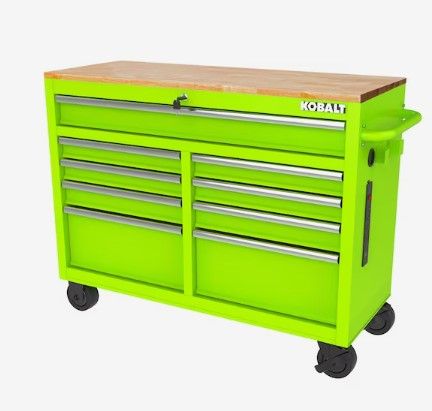 Photo 1 of **SEE NOTES** Kobalt 46.1-in L x 37.2-in H 9-Drawers Rolling Green Wood Work Bench
