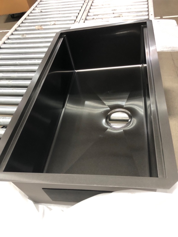 Photo 1 of 33 Kitchen Sink Black Stainless - Lordear 33 Inch Undermount Sink Ledge Workstation Gunmetal Black Stainless Steel 16 Gauge Single Bowl Under Counter Kitchen Sink Basin with Accessories

