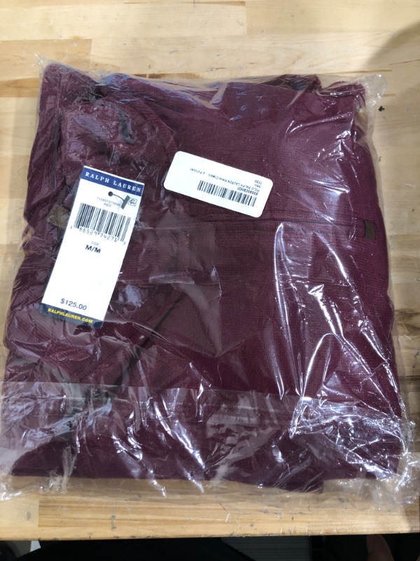 Photo 1 of POLO RALPH LAUREN Men's Classic Estate-Rib Quarter-Zip Pullover Sweater Medium (Fall/Winter 2022) Red Wine