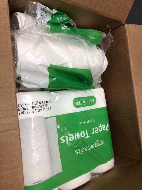 Photo 1 of 11 rolls of amazon basics paper towels 