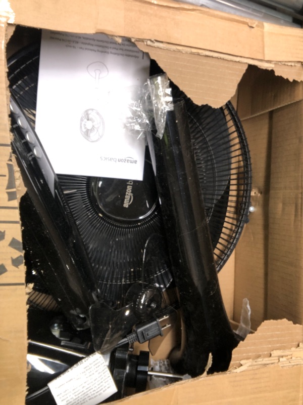 Photo 2 of ***USED - LIKELY MISSING PARTS - UNABLE TO VERIFY FUNCTIONALITY***
Amazon Basics Oscillating Dual Blade Standing Pedestal Fan with Remote - 16-Inch, Black