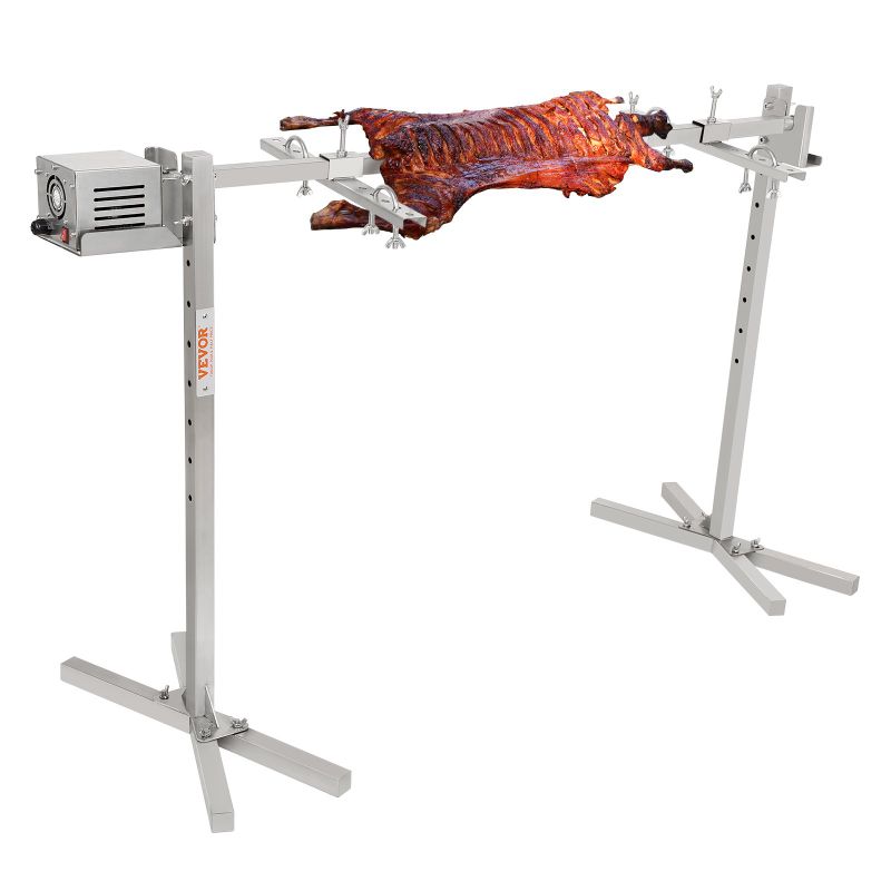 Photo 1 of (IMCOMPLETE)VEVOR 46" Electric BBQ Rotisserie Grill Kit, 132 lbs Capacity Heavy Duty Grilling Kit, Automatic 52W Motor and Height Adjustable Universal Roaster Stand, Stainless Steel Hexagon Spit Rod for Pig Lamb
