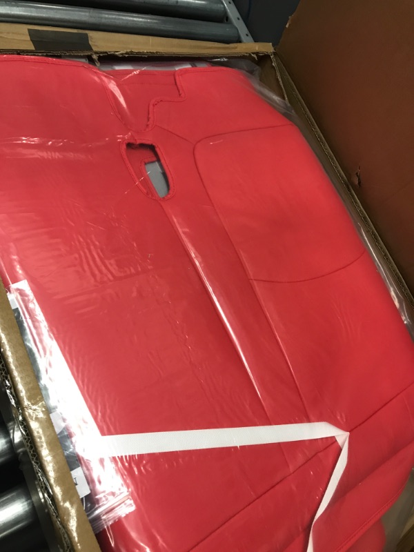 Photo 2 of Maysoo Tesla Model Y Red Seat Covers Nappa Leather Car Seat Covers, for Tesla Model Y 2023 2022 2021 2020 5 Seat Car Seat Cover Car Interior Cover All Weather Protection(Red-Nappa,Model Y(Full Set)) red nappa model Y(full set)