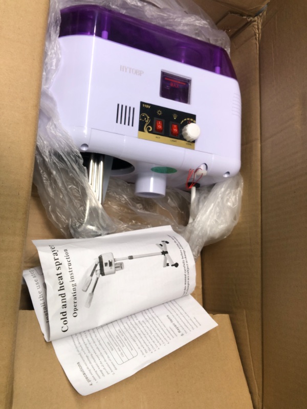 Photo 2 of 2 in 1 Professional Facial Steamer, Hot & Cold Mist Face Steamer for Facial Deep Cleaning, is an Esthetician Professional Facial Steamer for Professional Spa, Beauty Clinic, Home Use 2 in 1 White Purple