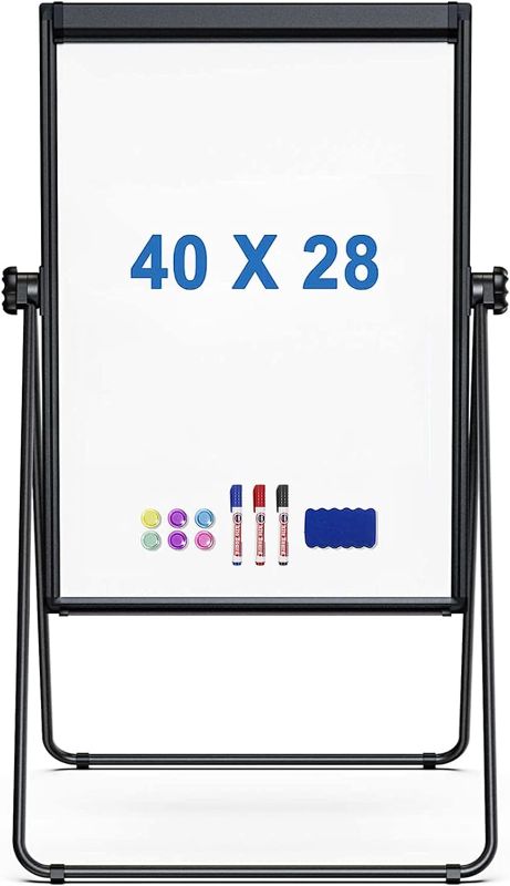 Photo 1 of TRIPOLLO Stand WhiteBoard, 40 x 28 inches Magnetic Dry Erase Board Stand, Height Adjustable Flipchart Whiteboard Easel, Double Sided Portable Whiteboard for Home Office Classroom
