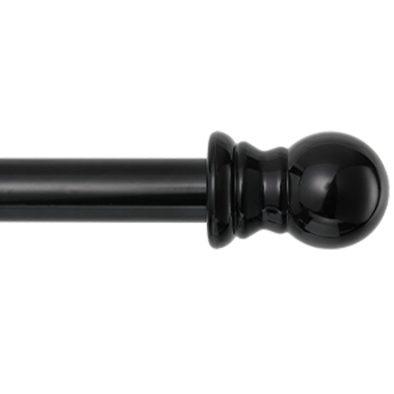 Photo 1 of 1 Inch Black Curtain Rods for windows, Heavy Duty Adjustable Splicing Single Curtain Rod with Brackets (30-60") Black 30-60"