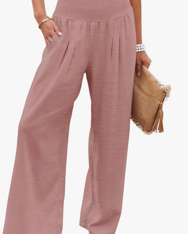 Photo 1 of  High Waisted Palazzo Pants Casual Wide Leg Long Lounge Pant Trousers with Pocket-MEDIUM