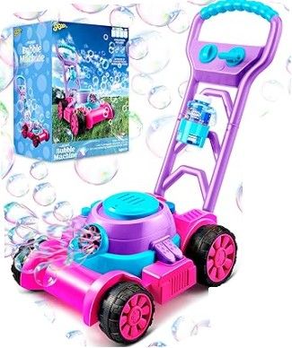 Photo 1 of  Bubble Lawn Mower Toddler Toys - Kids Toys Bubble Machine Summer Outdoor Toys Games, Bubble Mower Push Toy Outside Toys for Toddlers Preschool Kid Boys Girls Birthday Gifts (Pink)
