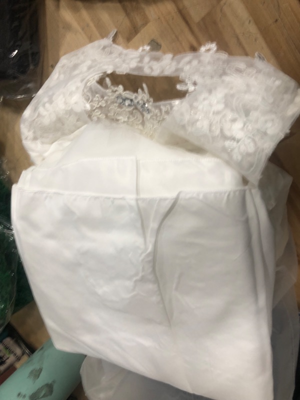Photo 1 of Abaowedding Flower Girl Dresses First Communion Dresses Girls Pageant Dresses Ball Gown Lace up Girl Dresses Ivory 2 8-9 Years