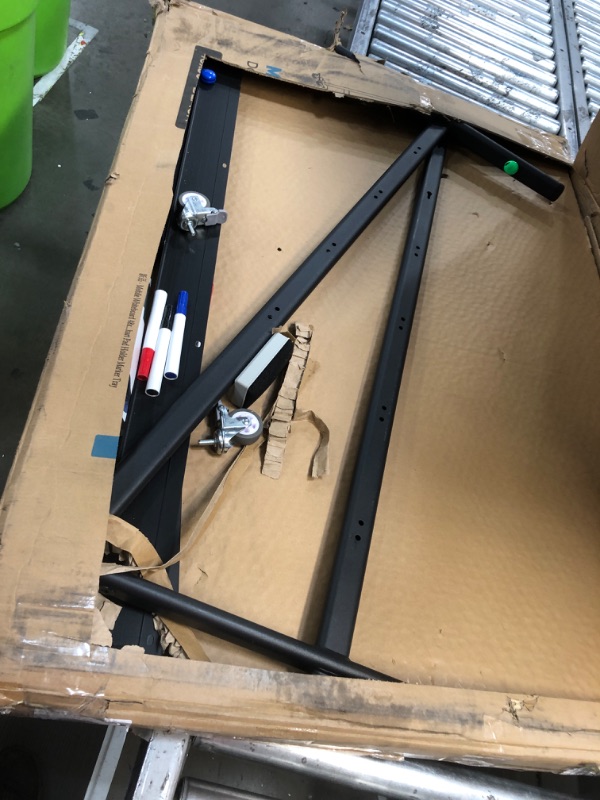 Photo 2 of ***DAMAGED - MISSING PARTS - SEE COMMENTS***
Mobile Whiteboard 48x36 inch Large 360° Rolling Adjustable White Board Easel with Stand on Wheels Locking, Double Sided Magnetic, for Home Office School, 15 Page FlipChart Pad Holder Marker Tray Black 48 X 36 I