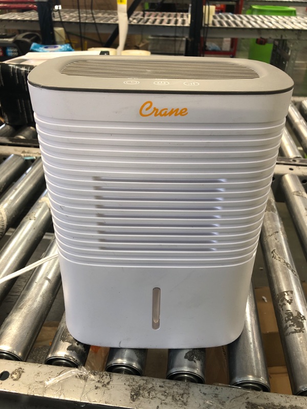 Photo 1 of Crane Dehumidifier, Compact Portable Design, Effective Moisture Removal up to 300 Sq. Feet, 0.5 Gallon – 2 Liter Water Tank, White