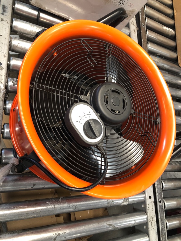 Photo 2 of 10 Inches Utility Blower Fan, 320W 1518CFM High Velocity Ventilator w/ 32.8 ft/10 m Duct Hose, Portable Ventilation Fan, Fume Extractor for Homes, Factories, Warehouses