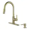 Photo 1 of 
Glacier Bay
Paulina Single Handle Pull Down Sprayer Kitchen Faucet with TurboSpray, FastMount and Soap Dispenser in Matte Gold