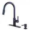 Photo 1 of 
Glacier Bay
Paulina Single-Handle Pull-Down Sprayer Kitchen Faucet with TurboSpray, FastMount, Soap Dispenser in Matte Black