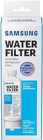 Photo 1 of SAMSUNG Genuine Filter for Refrigerator Water and Ice, Carbon Block Filtration, Reduces 99% of Harmful Contaminants for Clean, Clear Drinking Water, 6-Month Life, HAF-QIN/EXP, 1 Pack