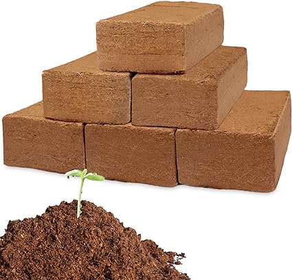 Photo 1 of 6 Pack Organic Coco Coir Brick for Plants-,Compressed 100% Natural Coconut Coir Bricks with Low EC and pH Balance,Premium High Expansion Coco Fiber Garden Soil for Planting Gardens Herbs Flowers