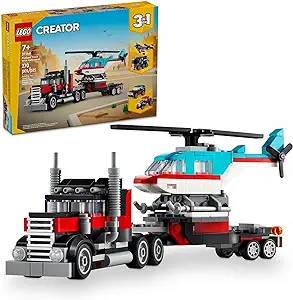 Photo 1 of LEGO Creator Flatbed Truck with Helicopter ABS Plastic Multicolor