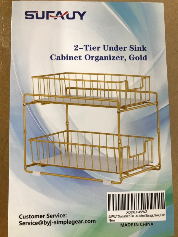 Photo 1 of SURAJY
2-Tier Under Sink Cabinet Organizer, Gold