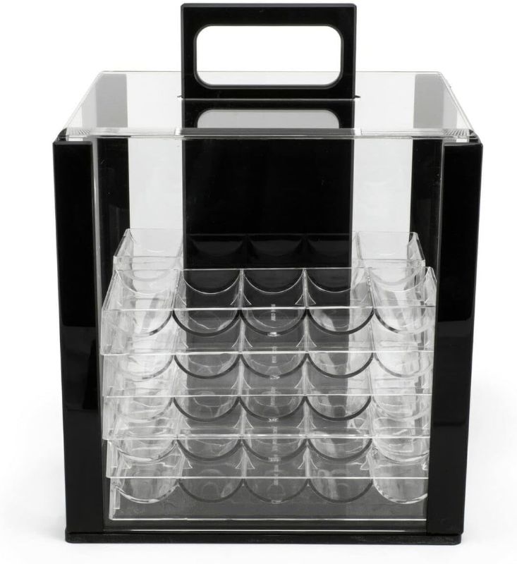 Photo 1 of DA VINCI Acrylic Poker Chip Carrier Case with Capacity for 1,000 Poker Chips, and 10 Chip Racks
