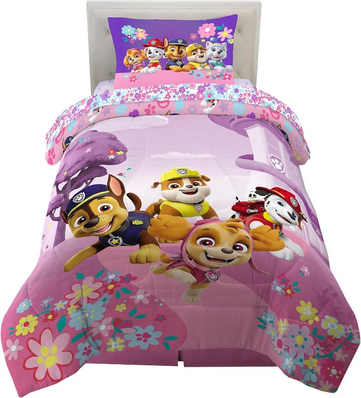 Photo 1 of Paw Patrol Girls Kids Bedding Super Soft Comforter and Sheet Set, (4 Piece) Twin Size, (Official) Nickelodeon Product By Franco
