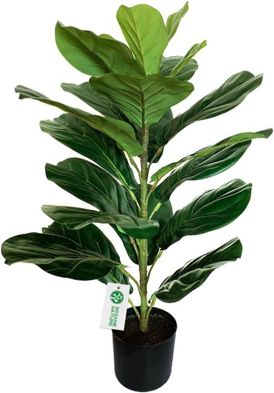 Photo 1 of BESAMENATURE 30" Little Artificial Fiddle Leaf Fig Tree/Faux Ficus Lyrata for Home Office Decoration
