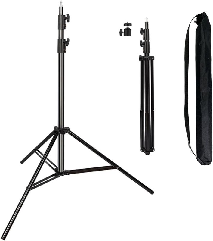 Photo 1 of ITOTIN Heavy Duty Light Stand  Adjustable Spring Cushioned Metal Photography Tripod Stand for Photo Studio Speedlight, Ring Light, Photographic Equipments Thickening Flash Stand
