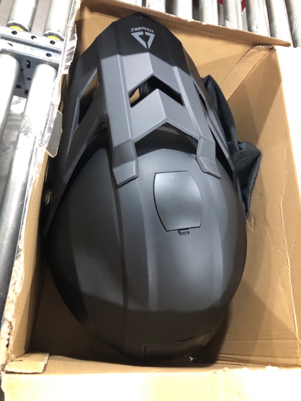 Photo 1 of TRIANGLE Motorcycle Modular Full Face Helmet Off-Road Sport ATV Motocross Dirt Bike Dual Visor [DOT Approved ] Large Matte Black