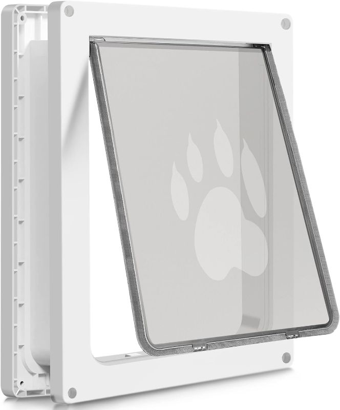 Photo 1 of CEESC Large Dog Door for Pets Up to 100 lb, Weatherproof Pet Door for Cats and Dogs, Durable, Snap-in Closing Panel Included, Suitable for Interior and Exterior Doors (Large, White)
