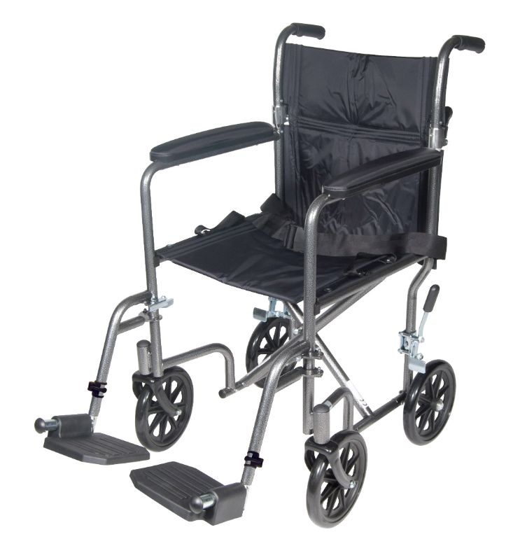 Photo 1 of Drive Medical TR37E-SV Steel Transport Chair 17 Inch Seat Width 1 per Case
